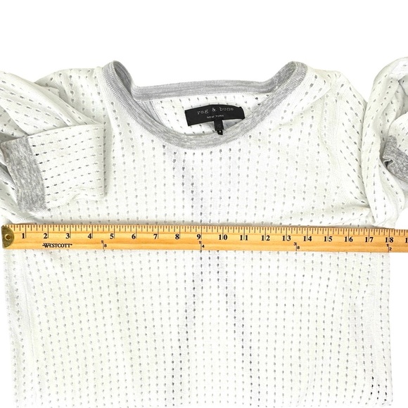 NWOT Rag & Bone Ariana White Perforated Pullover Sweater Size X-Small - Picture 9 of 10